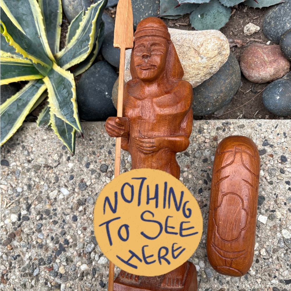 African Wooden Tribal Warrior Statue